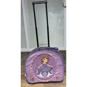 Disney‎ Sophia the First Rolling Luggage Purple Glitter 14" x 16" x 6.75"
